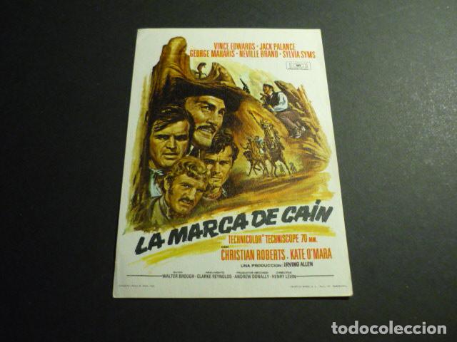 Cine: LA MARCA DE CAIN PROGRAMA DE MANO SIN PUBLICIDAD - Foto 1