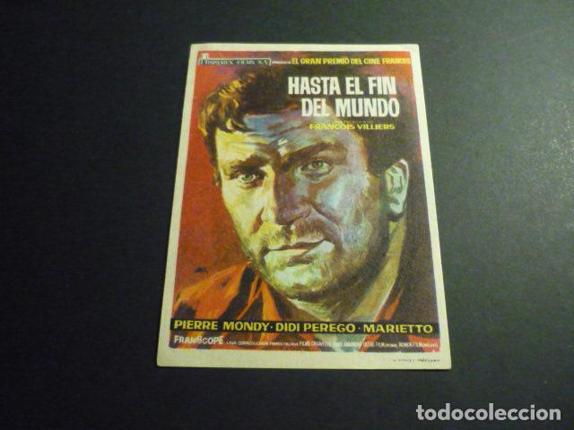 Cine: HASTA EL FIN DEL MUNDO PROGRAMA DE MANO SIN PUBLICIDAD