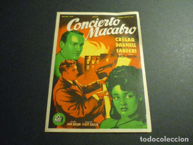Cine: CONCIERTO MACABRO PROGRAMA DE MANO SIN PUBLICIDAD - Foto 1