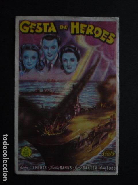 Cine: GESTA DE HEROES PROGRAMA DE MANO SIN PUBLICIDAD - Foto 1