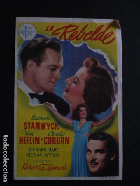 Cine: LA REBELDE PROGRAMA DE MANO SIN PUBLICIDAD