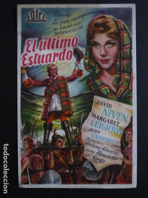  Foglietti di film di film antichi di cinema: EL ULTIMO ESTUARDO PROGRAMA DE MANO SIN PUBLICIDAD