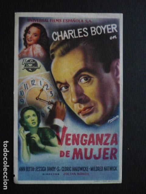 Kino: VENGANZA DE MUJER PROGRAMA DE MANO SIN PUBLICIDAD