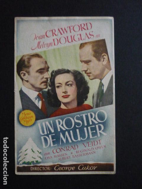  Foglietti di film di film antichi di cinema: UN ROSTRO DE MUJER PROGRAMA DE MANO SIN PUBLICIDAD