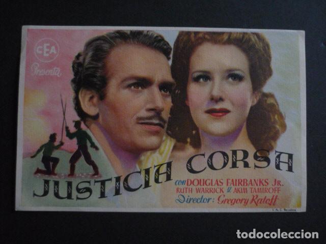 Cine: JUSTICIA CORSA PROGRAMA DE MANO SIN PUBLICIDAD - Foto 1