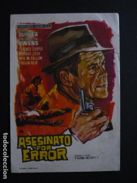 Cine: ASESINATO POR ERROR PROGRAMA DE MANO SIN PUBLICIDAD