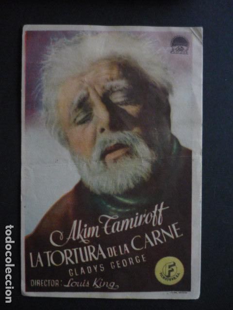 Cine: LA TORTURA DE LA CARNE PROGRAMA DE MANO SIN PUBLICIDAD