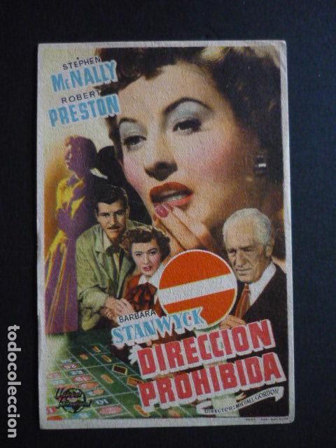 Cine: DIRECCION PROHIBIDA PROGRAMA DE MANO SIN PUBLICIDAD - Foto 1