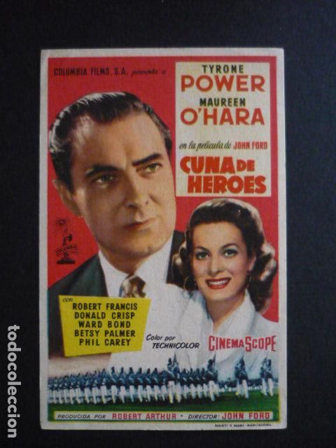  Flyers Publicitaires de films Anciens: CUNA DE HEROES PROGRAMA DE MANO SIN PUBLICIDAD