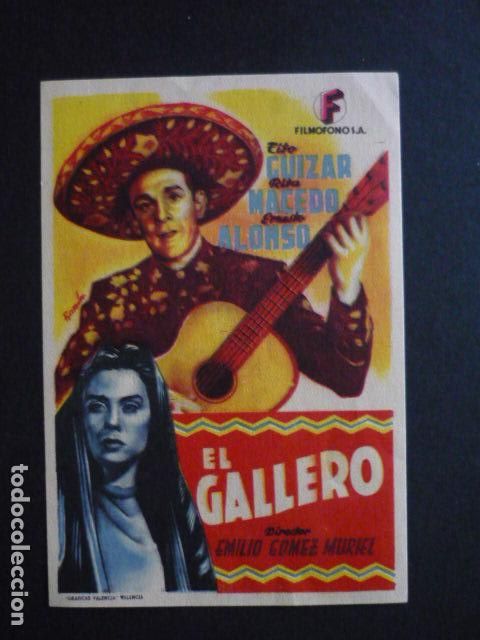  Flyers Publicitaires de films Anciens: EL GALLERO PROGRAMA DE MANO SIN PUBLICIDAD