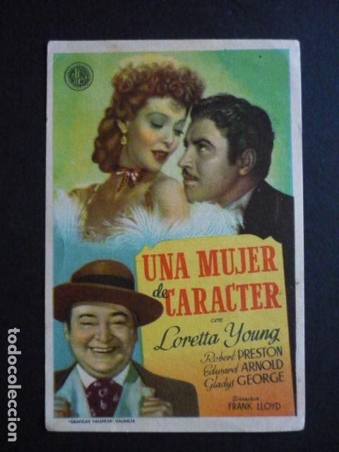  Flyers Publicitaires de films Anciens: UNA MUJER DE CARACTER PROGRAMA DE MANO SIN PUBLICIDAD