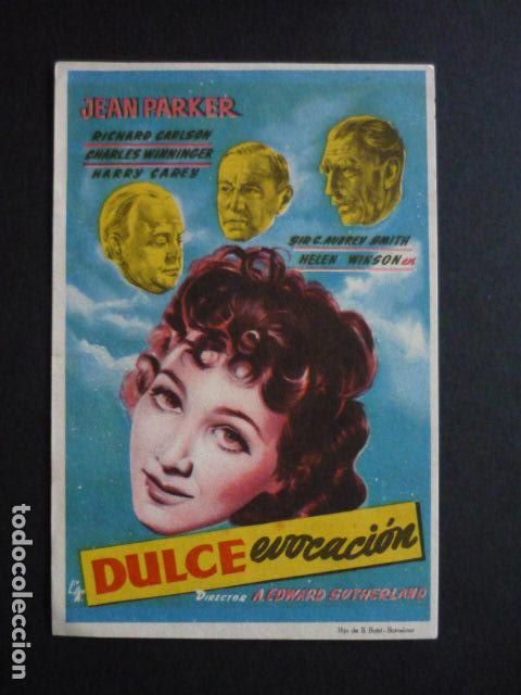  Flyers Publicitaires de films Anciens: DULCE EVOCACION PROGRAMA DE MANO SIN PUBLICIDAD
