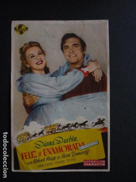  Flyers Publicitaires de films Anciens: FELIZ Y ENAMORADA PROGRAMA DE MANO SIN PUBLICIDAD