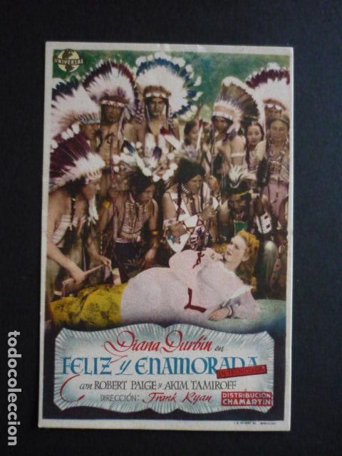  Flyers Publicitaires de films Anciens: FELIZ Y ENAMORADA PROGRAMA DE MANO SIN PUBLICIDAD