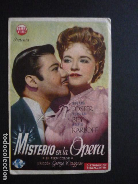 Cine: MISTERIO EN LA OPERA PROGRAMA DE MANO SIN PUBLICIDAD