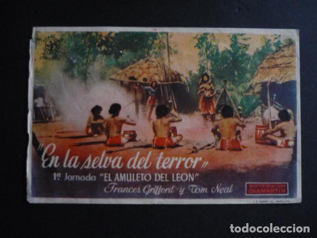  Flyers Publicitaires de films Anciens: EN LA SELVA DEL TERROR PROGRAMA DE MANO SIN PUBLICIDAD