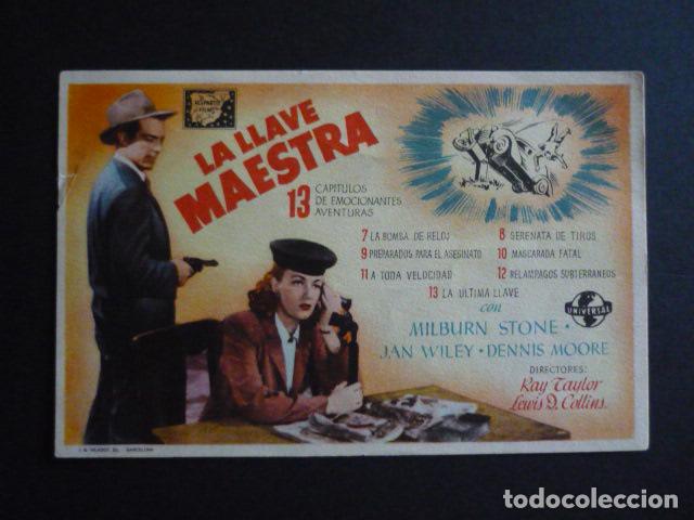Cine: LA LLAVE MAESTRA PROGRAMA DE MANO SIN PUBLICIDAD