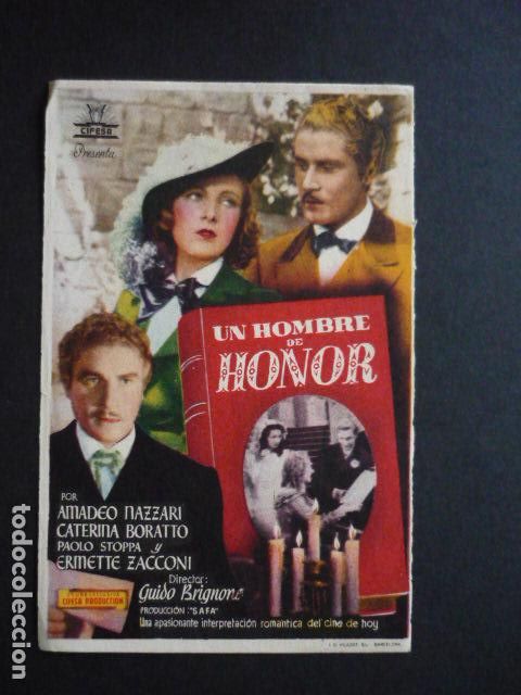  Flyers Publicitaires de films Anciens: UN HOMBRE DE HONOR PROGRAMA DE MANO SIN PUBLICIDAD