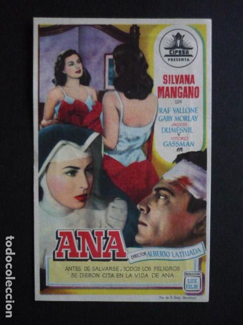 Cine: ANA PROGRAMA DE MANO SIN PUBLICIDAD - Foto 1
