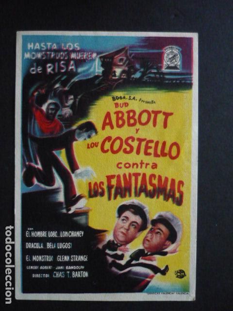 Cine: CONTRA LOS FANTASMAS PROGRAMA DE MANO SIN PUBLICIDAD - Foto 1