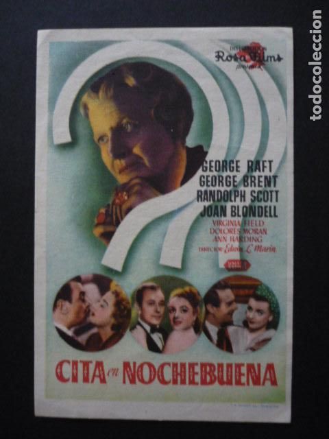  Flyers Publicitaires de films Anciens: CITA DE NOCHEVIEJA PROGRAMA DE MANO SIN PUBLICIDAD