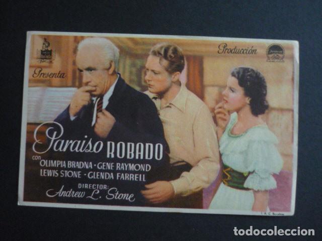 Cine: PARAISO ROBADO PROGRAMA DE MANO SIN PUBLICIDAD - Foto 1