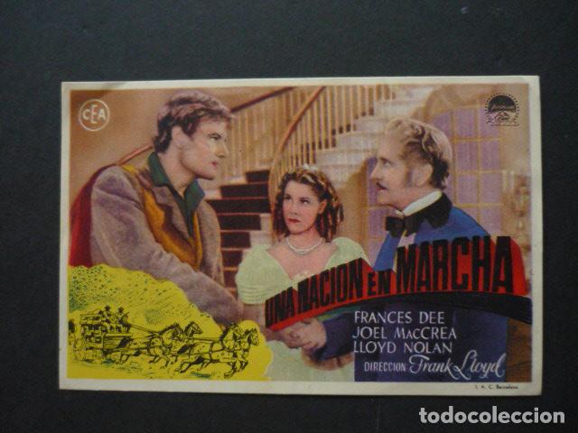 Kino: UNA NACION EN MARCHA PROGRAMA DE MANO SIN PUBLICIDAD