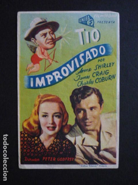  Flyers Publicitaires de films Anciens: TIO IMPROVISADO PROGRAMA DE MANO SIN PUBLICIDAD