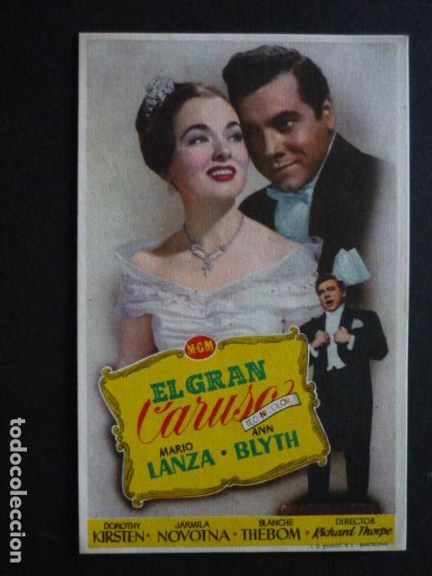 Folhetos de m&atilde;o de filmes antigos de cinema: EL GRAN CARUSO PROGRAMA DE MANO SIN PUBLICIDAD