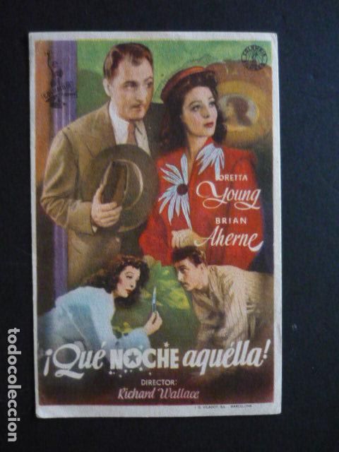 Cine: QUE NOCHE AQUELLA PROGRAMA DE MANO SIN PUBLICIDAD - Foto 1
