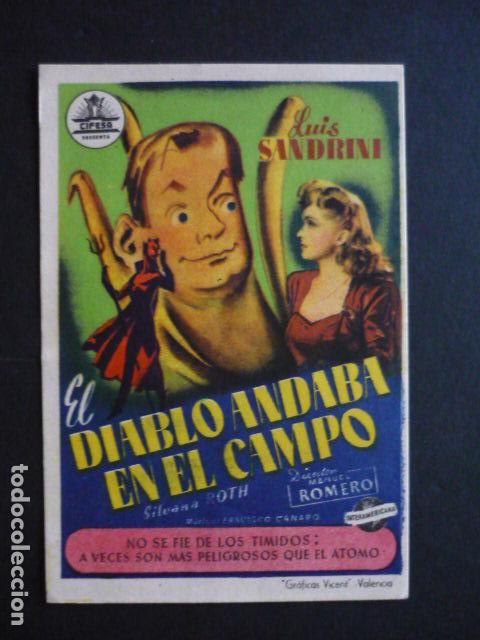  Flyers Publicitaires de films Anciens: EL DIABLO ANDABA EN EL CAMPO PROGRAMA DE MANO SIN PUBLICIDAD