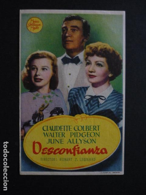  Flyers Publicitaires de films Anciens: DESCONFIANZA PROGRAMA DE MANO SIN PUBLICIDAD