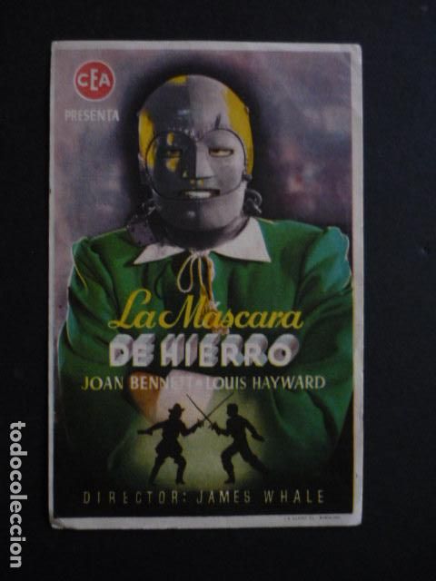  Flyers Publicitaires de films Anciens: LA MASCARA DE HIERRO PROGRAMA DE MANO SIN PUBLICIDAD