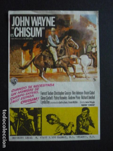 Cine: CHISUM PROGRAMA DE MANO SIN PUBLICIDAD - Foto 1