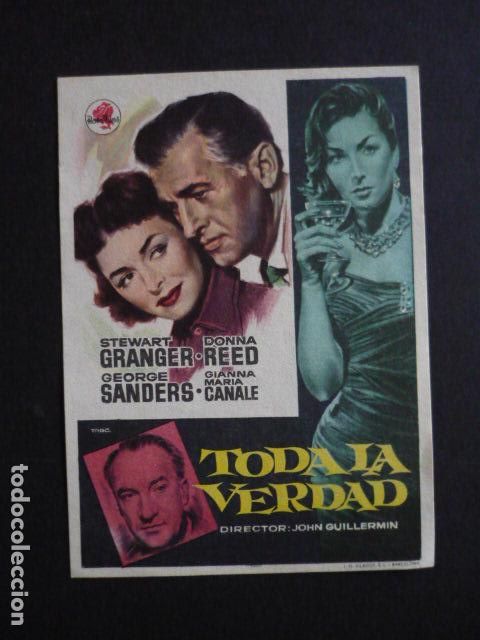  Flyers Publicitaires de films Anciens: TODA LA VERDAD PROGRAMA DE MANO SIN PUBLICIDAD