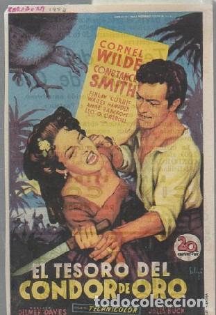 Folhetos de m&atilde;o de filmes antigos de cinema: PROGRAMA DE CINE: EL TESORO DEL CONDOR DE ORO PC-7230