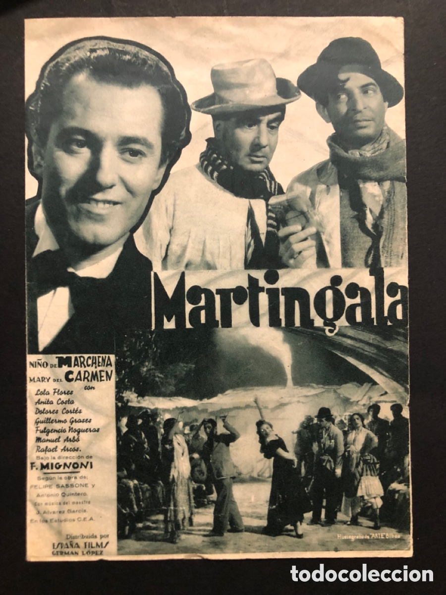 Cine: Programa Martingala Lola flores con publicidad teatro maiquez los dolores A5
