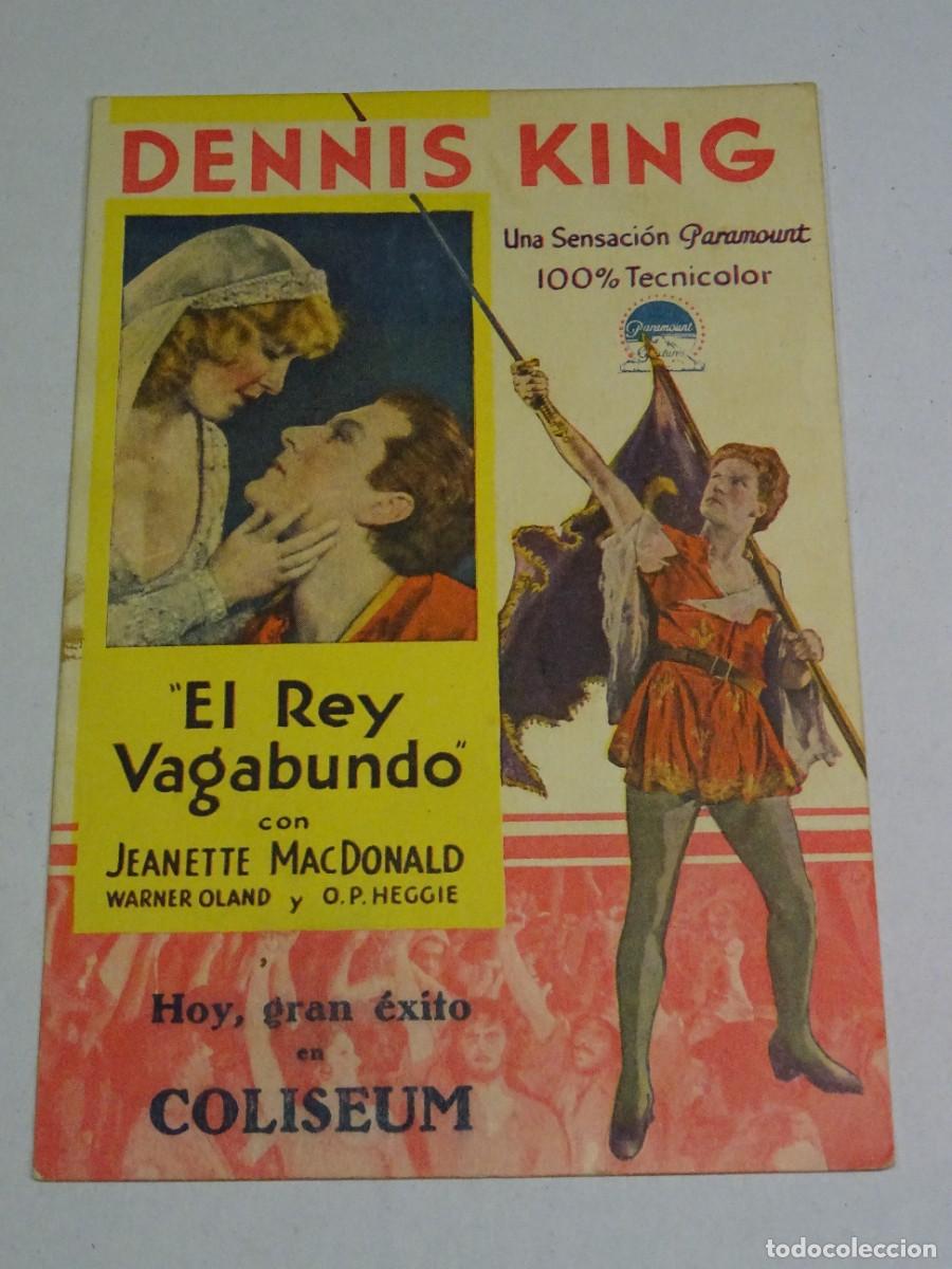 Cine: PROGRAMA DE CINE - EL REY VAGABUNDO CON JEANETTE MACDONALD - DENNIS KING, COLISEUM - Foto 1