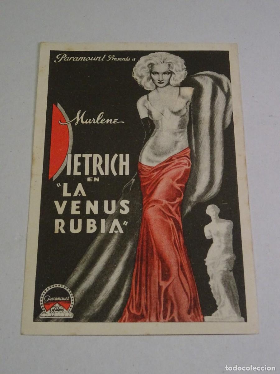 Cine: PROGRAMA DE CINE - LA VENUS RUBIA - MARLENE DIETRICH - PARAMOUNT - COLISEUM - Foto 1