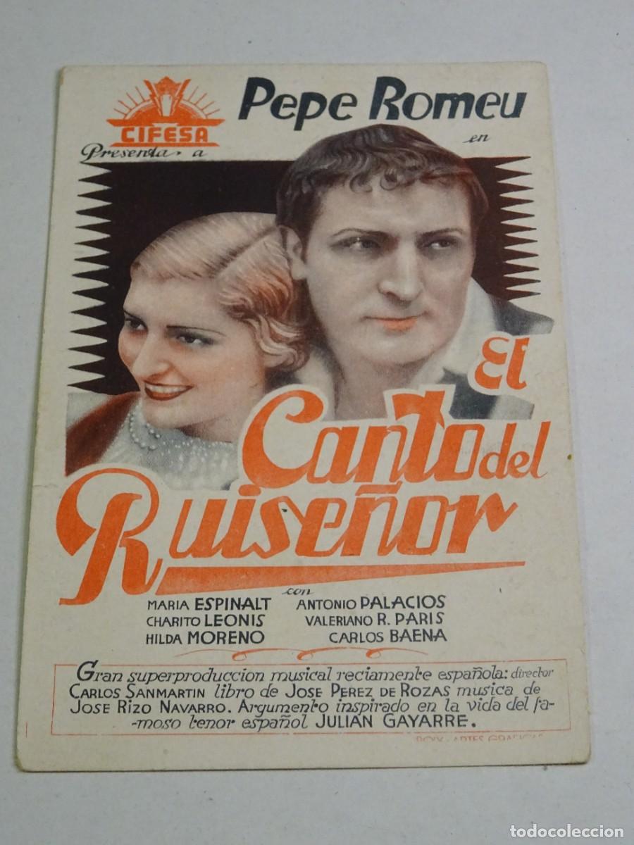 Cine: PROGRAMA DE CINE - EL CANTO DEL RUISE&Ntilde;OR - PEPE ROMEU - Foto 1