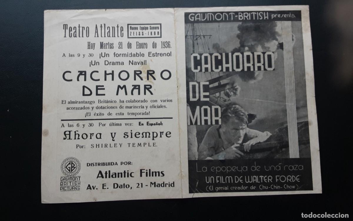  Flyers Publicitaires de films Anciens: CACHORRO DE MAR, GAUMONT BRITISH, JOHN MILLS, JIMMY HANLEY, 1936