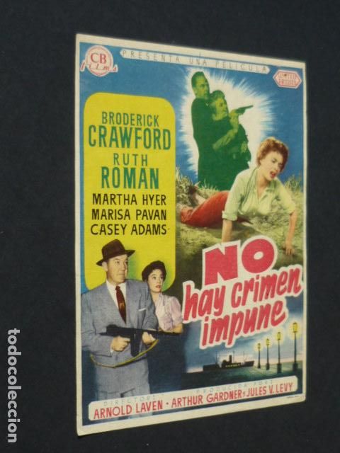Cine: NO HAY CRIMEN IMPUNE PROGRAMA DE MANO SIN PUBLICIDAD - Foto 1