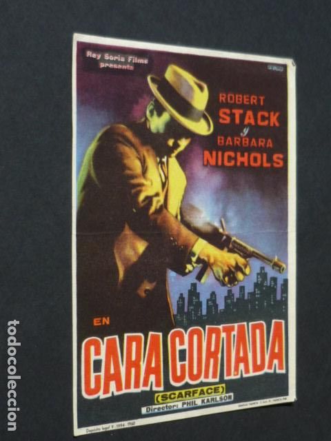 Folhetos de m&atilde;o de filmes antigos de cinema: CARA CORTADA PROGRAMA DE MANO SIN PUBLICIDAD