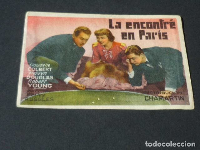 Cine: LA ENCONTR&Eacute; EN PAR&Iacute;S PROGRAMA DE MANO SIN PUBLICIDAD - Foto 1