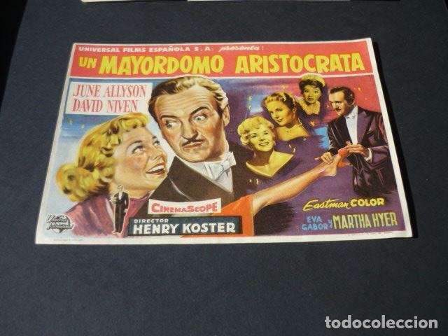 Cine: UN MAYORDOMO ARISTOCRATA PROGRAMA DE MANO SIN PUBLICIDAD - Foto 1