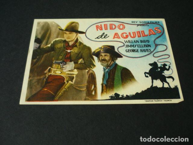 Folhetos de m&atilde;o de filmes antigos de cinema: NIDO DE AGUILAS PROGRAMA DE MANO SIN PUBLICIDAD