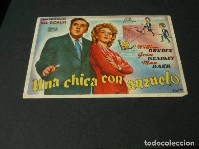 Folhetos de m&atilde;o de filmes antigos de cinema: UNA CHICA CON ANZUELO PROGRAMA DE MANO SIN PUBLICIDAD