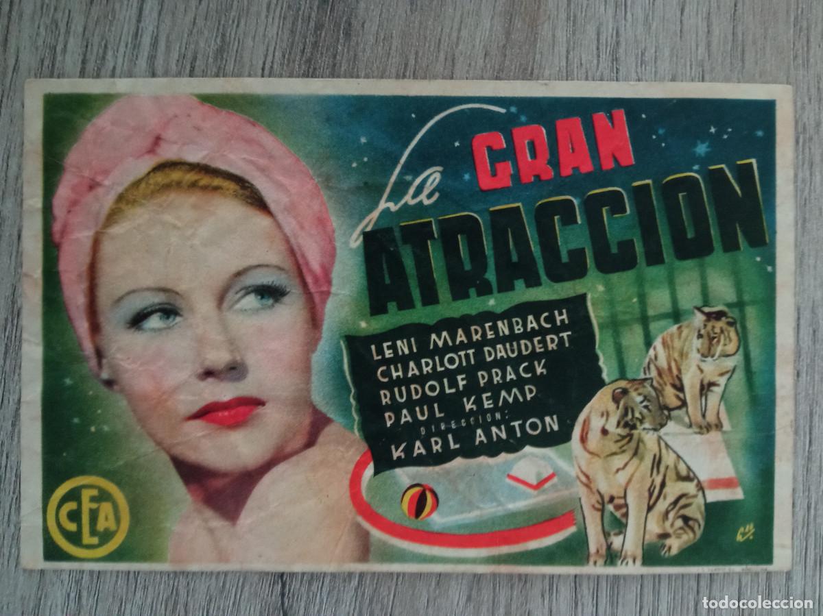  Flyers Publicitaires de films Anciens: LA GRAN ATRACCI&Oacute;N, CINE ACTUALIDADES, VALENCIA