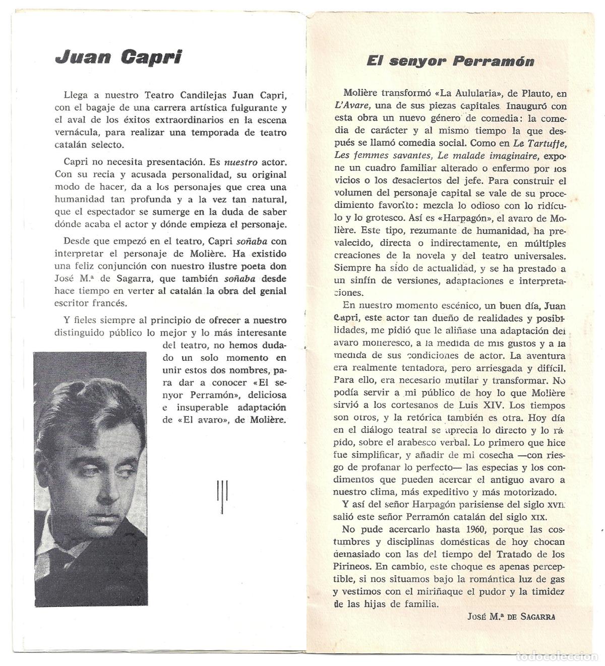 Cine: PTCC 185 EL SENYOR PERRAMON PROGRAMA TEATRO CANDILEJAS JOAN CAPRI - Foto 3