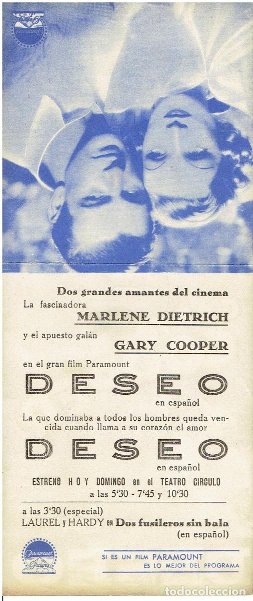 Cine: Deseo ,doble Paramount M. Dietrich y Gary Cooper - Foto 2